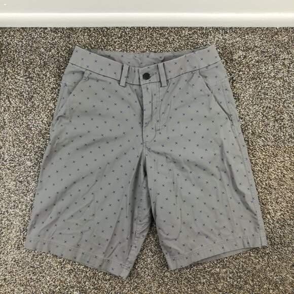 Lululemon Shorts Commission All Over Geometric Print Chino 10" Gray Blue Mens 30 - Picture 1 of 8